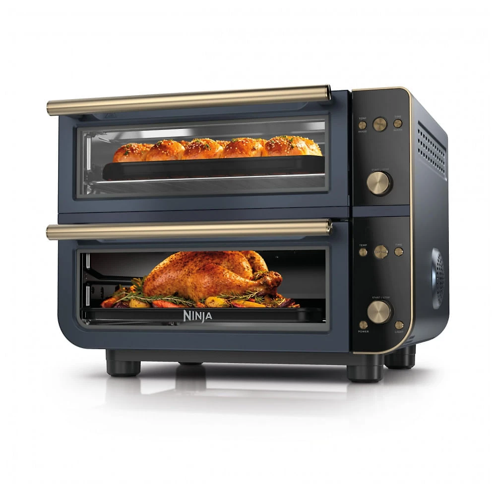 Forno de Bancada Ninja DCT801BL Zona Dupla 12-em-1 Finalização Sincronizada Air Fryer 28,5 Litros Cyberspace 120V