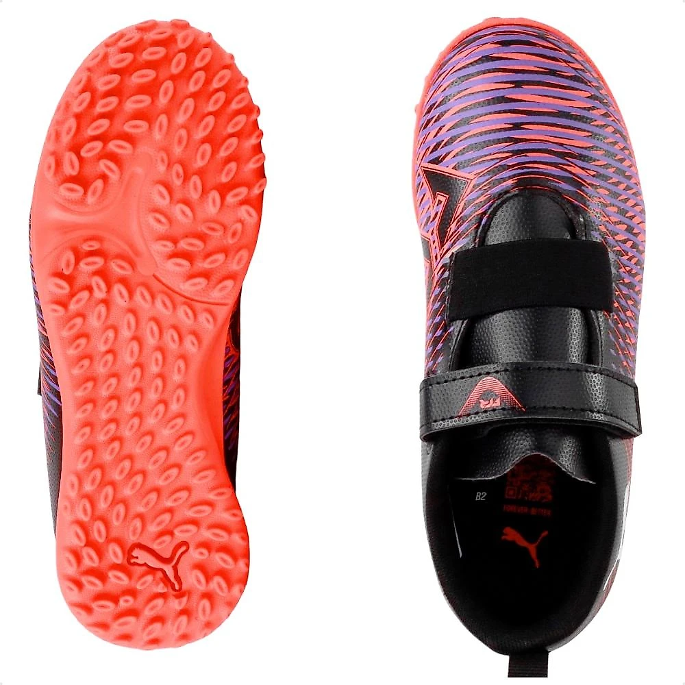 Chuteira Society Puma Future 8 Play TT V Jr Preto / Coral - 26