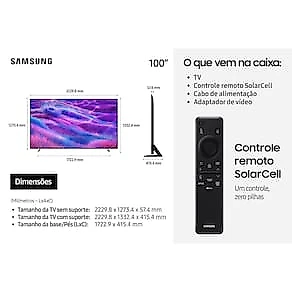 Smart TV	Samsung	100"	4K Neo QLED Ultra QN100QN80FGXZD Painel até 144Hz Gaming Hub Dolby Atmos Preta Titan