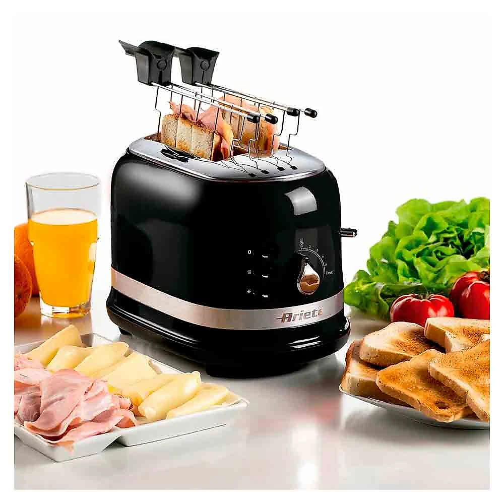 Torradeira Elétrica Ariete 149 Moderna Preta p/ 2 Fatias, 6 Níveis de Tostagem, 750W- 220V 220