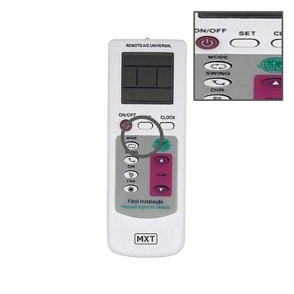 Controle Remoto Grupo MXT C01310 para Ar Condicionado Universal Onetouch