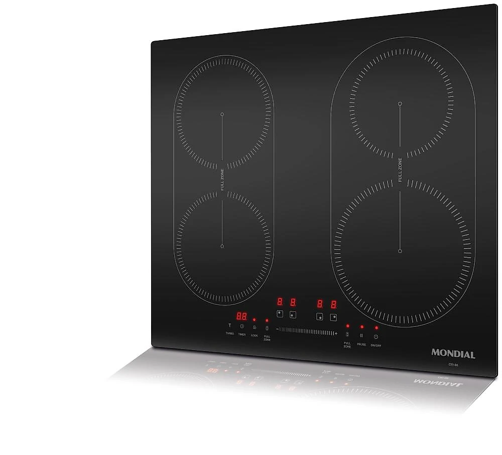 Cooktop de indução mondial cti-03 4 bocas com full zone e função turbo 220v