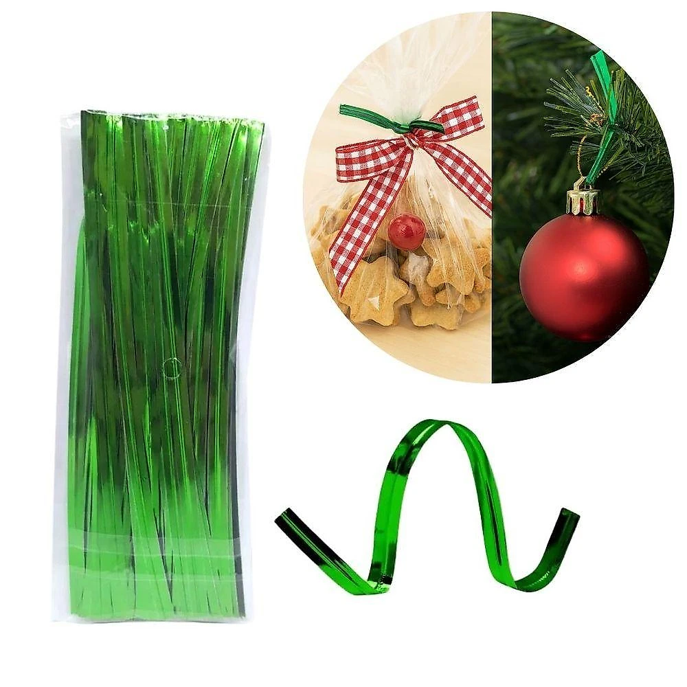 Jogo Fecho Prático Aramado Flexível Verde 100 Unidades 11cm - Magizi