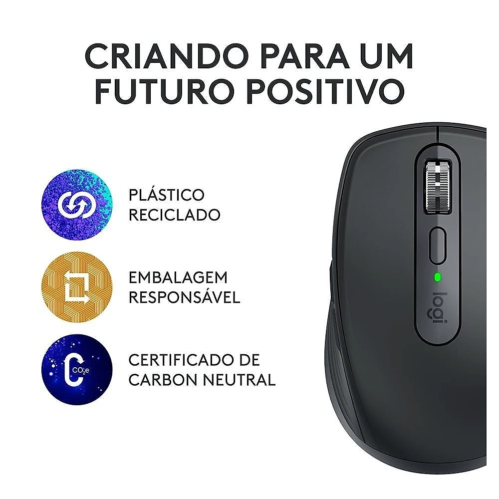 Mouse Sem Fio Logitech MX Anywhere 3S, Bluetooth, Clique Silencioso, Recarregável, Grafite - 910-006932