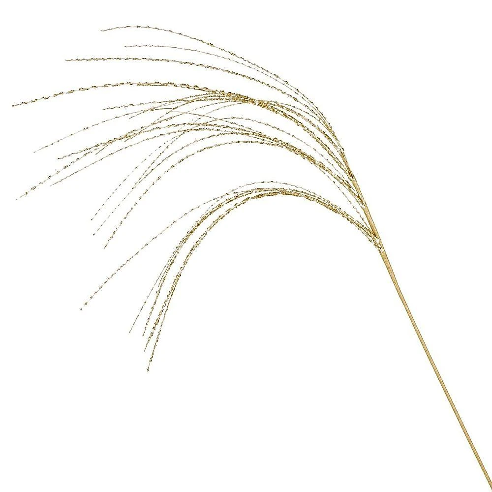 Enfeite Natalino Galho Pendente com Lantejoulas Efeito Luminoso Dourado Yangzi 70CM