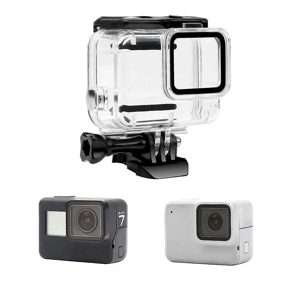Caixa Estanque Fechada Sem Remoção Lente GoPro 7 White e Silver