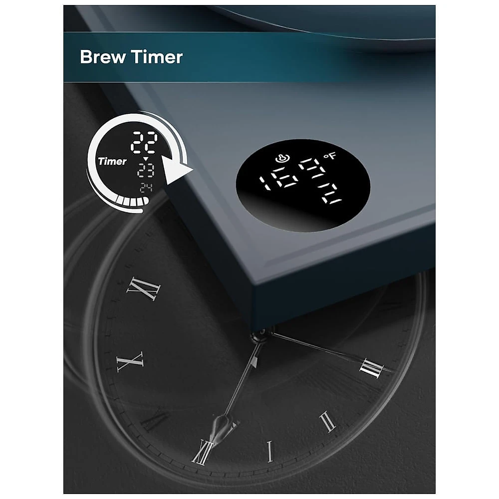 Chaleira Elétrica INTASTING Gooseneck, Controle de Temperatura, Aquecimento Rápido, Inox, 0.9L Azul Marinho