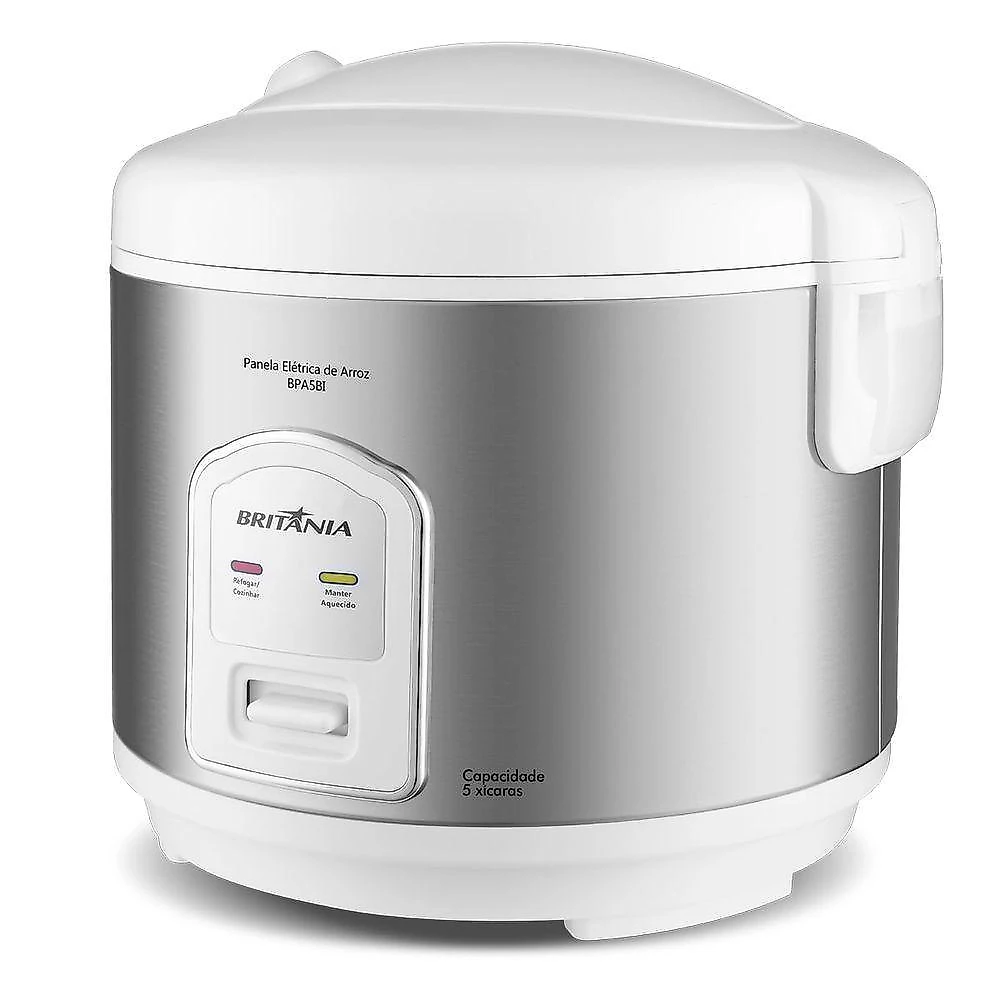 Panela de arroz elétrica britânia bpa5bi 1l 400w antiaderente branco 110v