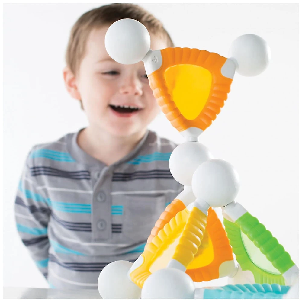 Conjunto magnético STEM Guidecraft Grippies Windows com 24 peças para exploração de luz, cor e construções 2D/3D