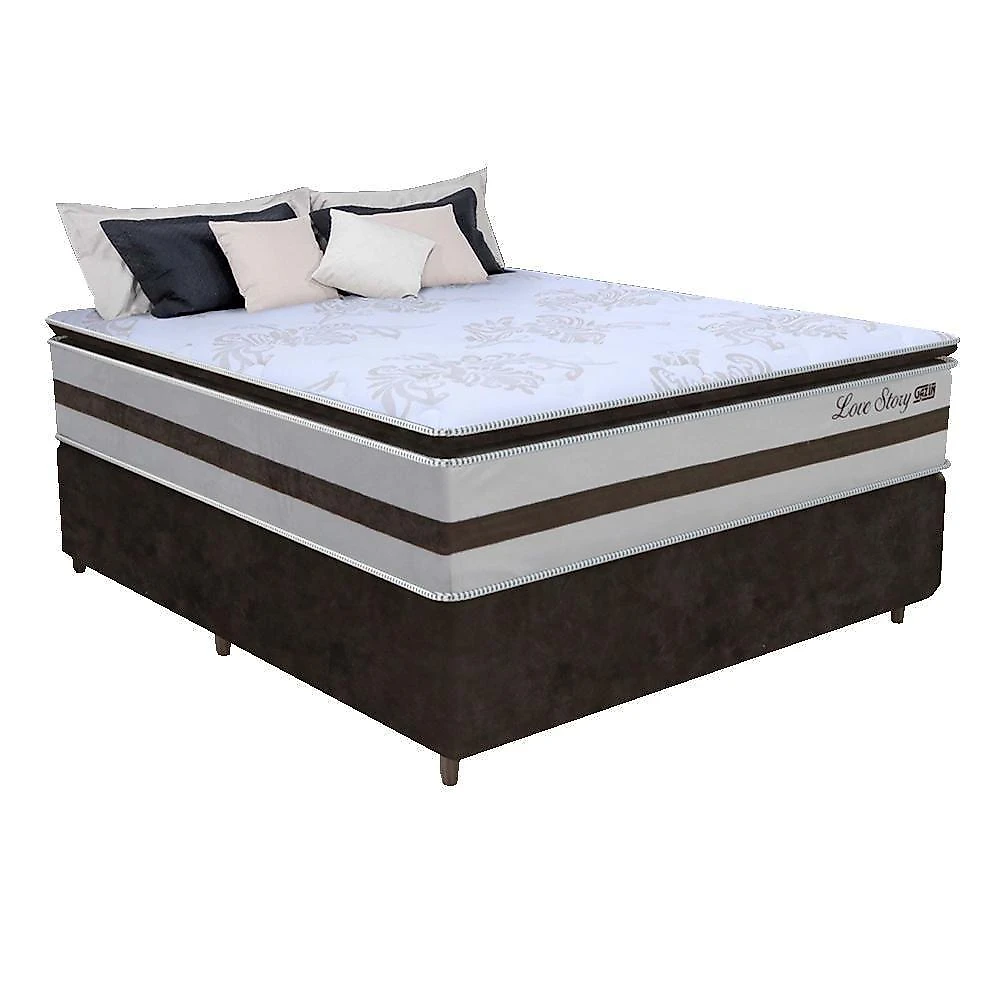 Cama Box Casal 1,38M Colchão Molas Ensacadas 138X188X68Cm