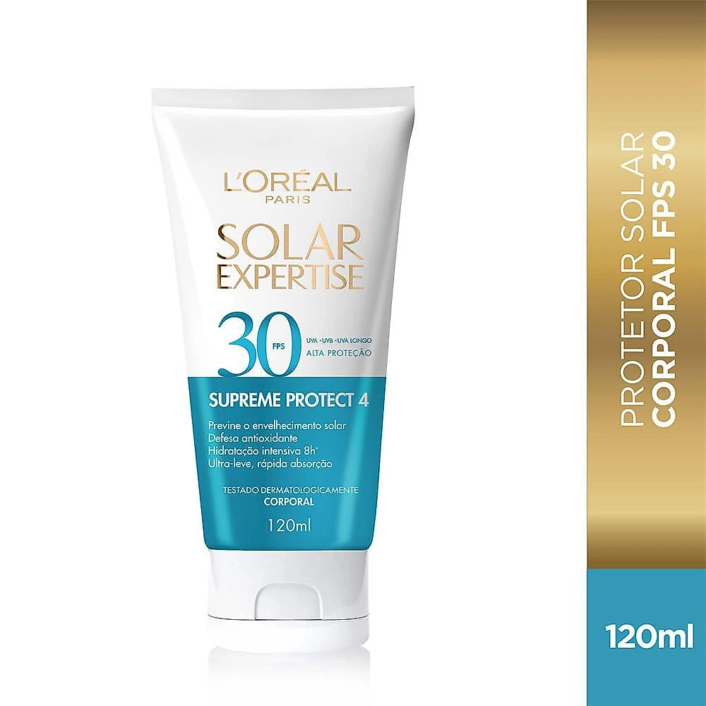 Protetor solar corporal l'oréal paris solar expertise supreme protect 4 fps30 120ml