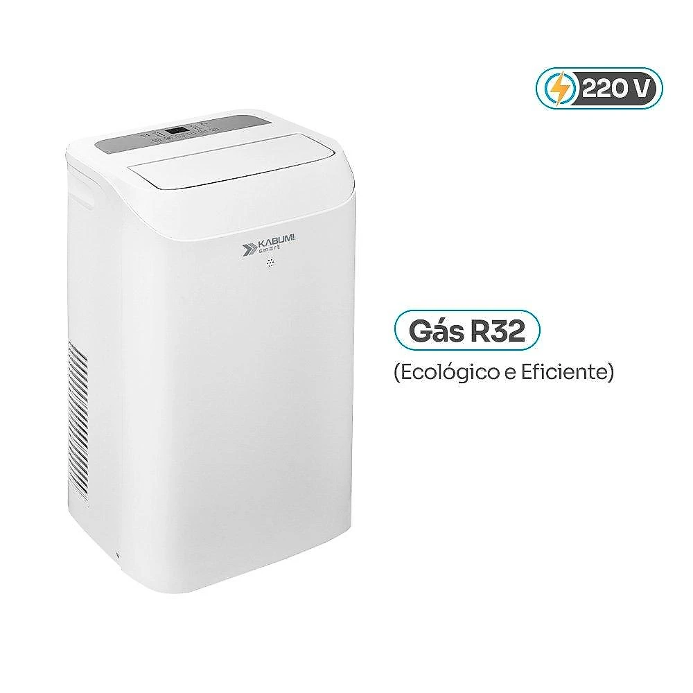 Ar Condicionado Portátil KABUM! smart AC700, Branco 12000 BTu, 220v, Quente e Frio, Controle via App - KSAC700BR220