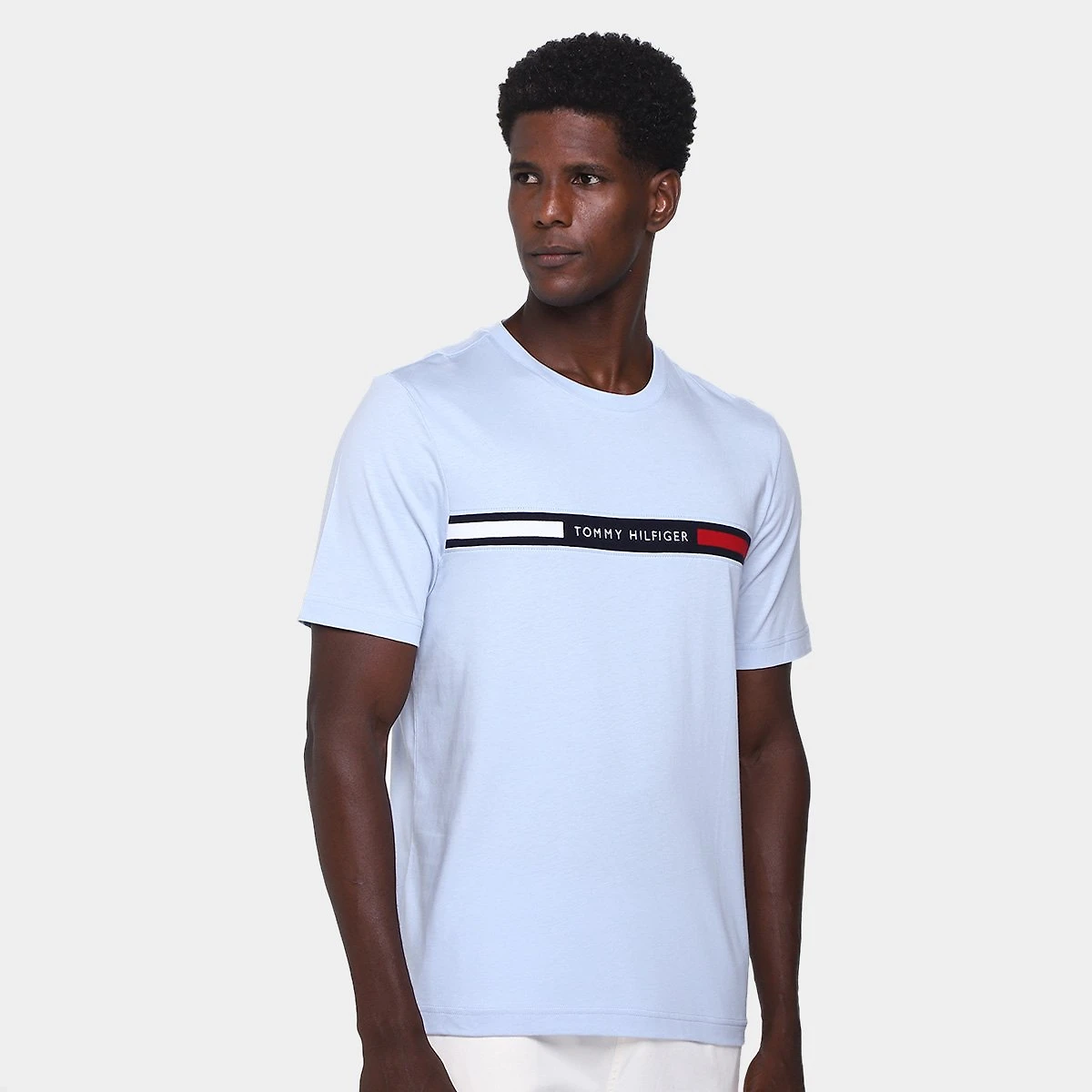 Miniatura Camiseta Tommy Hilfiger Chest Insert Masculina Azul - G