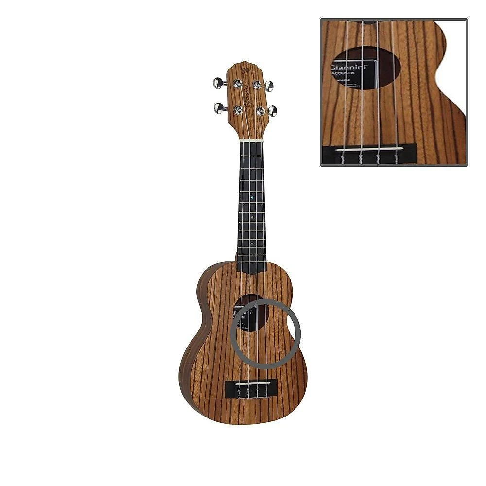Ukulele Soprano Acústico Com Bag Guk-21 Zw Zebra