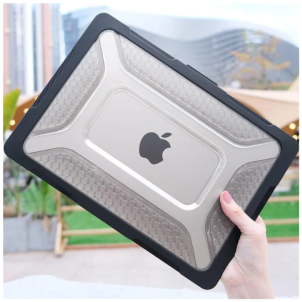 Capa Rígida Antichoque Preta para MacBook Air 15″ (2023–2025, Modelos A3241/A3114/A2941, M2/M3/M4) – MEEgoodo
