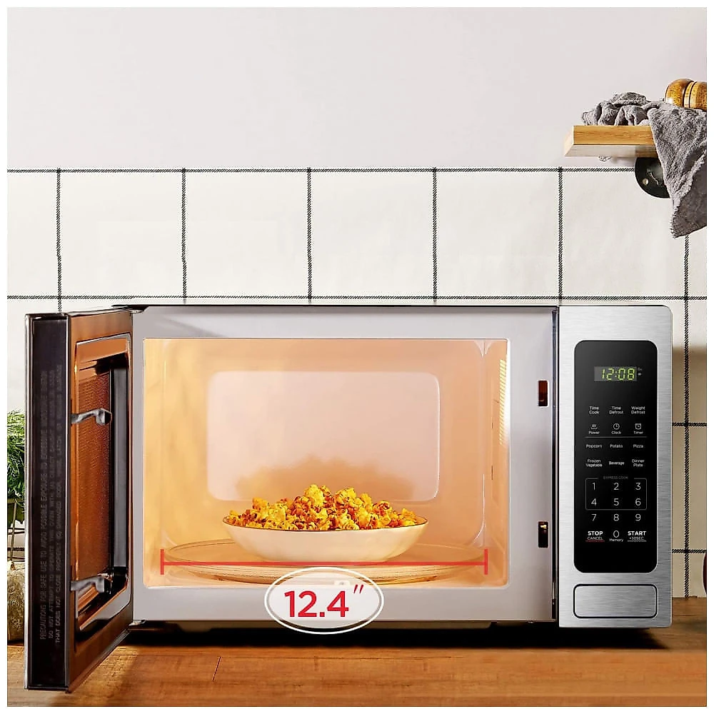 Micro Ondas de Bancada em Aço Inoxidável 39L, 110V 1000W, BLACK DECKER EM036AB14, Prata