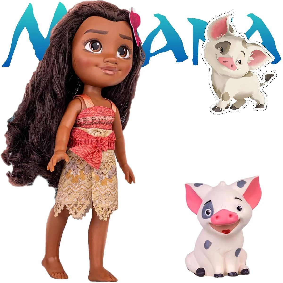 Miniatura Boneca Princesa Moana Interativa Criança Super Colorido E