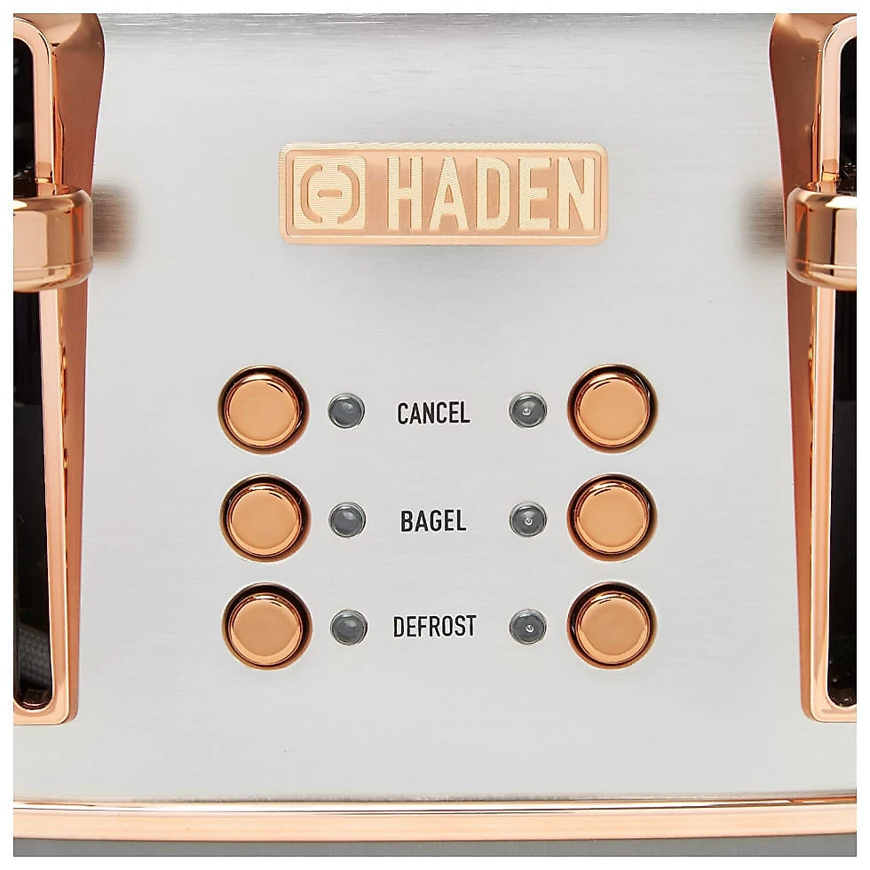 Haden 75104 Heritage Torradeira Retro Capacidade 4 Fatias, Aço Inoxidável 110V 1500W