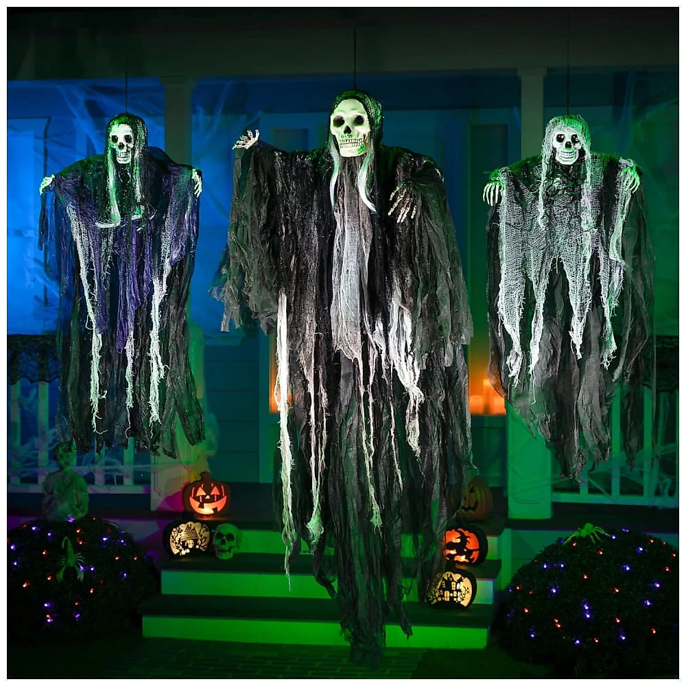 Kit de Esqueletos Fantasma de Pendurar para Decoração de Halloween, 3 Un