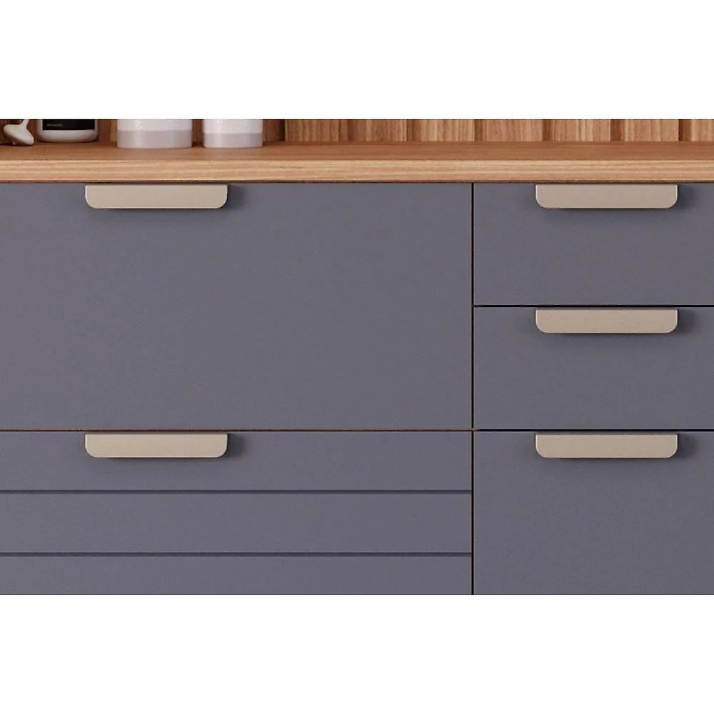 Cozinha Eloise 3 Portas 1 Gaveta MDF 120CM Cinamomo e Platina MGM