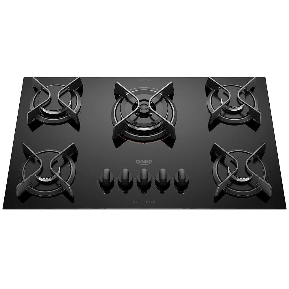 Cooktop a gás 5 bocas dako supreme com queimador tripla chama preto