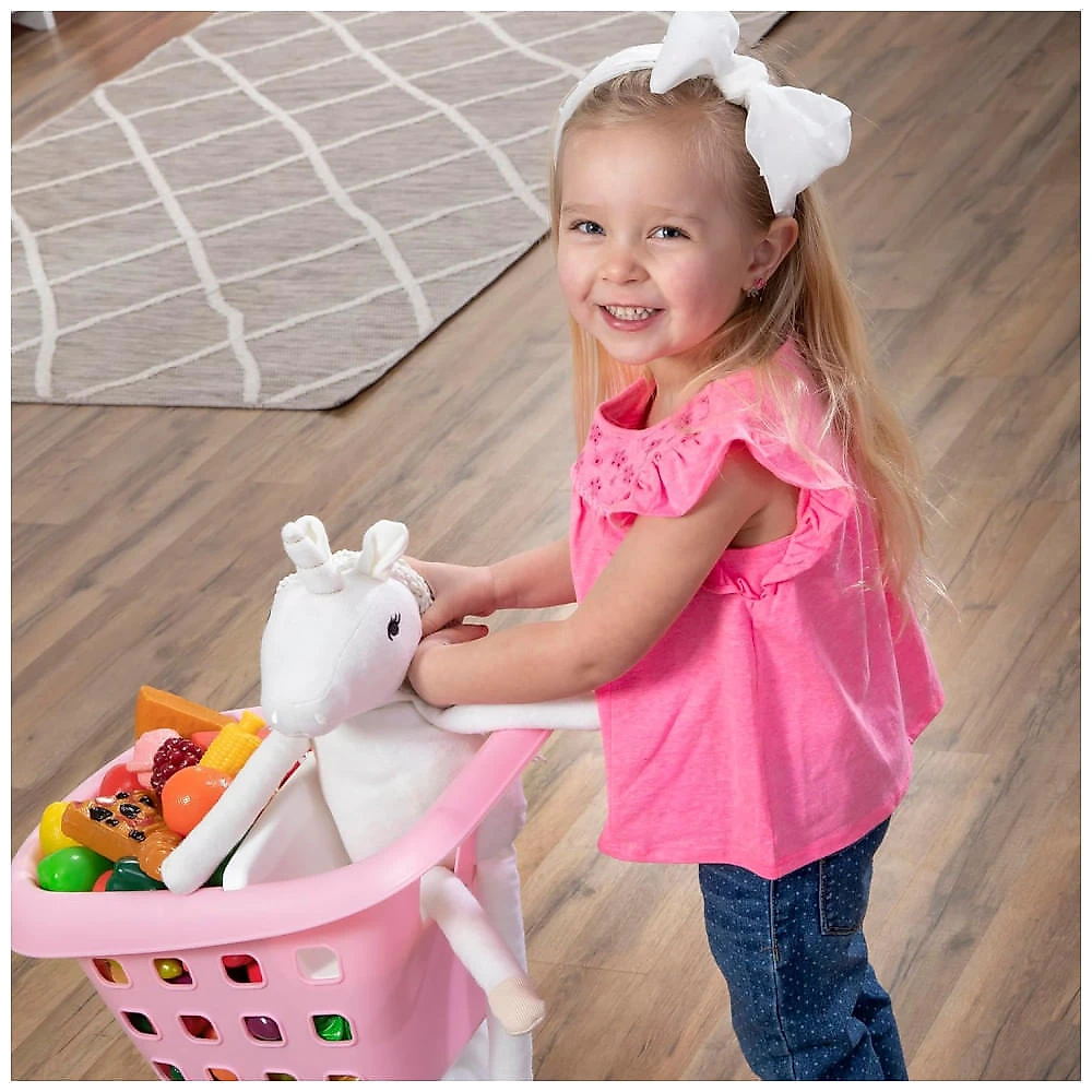 Carrinho de Compras Infantil, Feito de Plástico Durável, Para Crianças a Partir de 2 Anos, Step2 Little Helper's, Rosa 110v