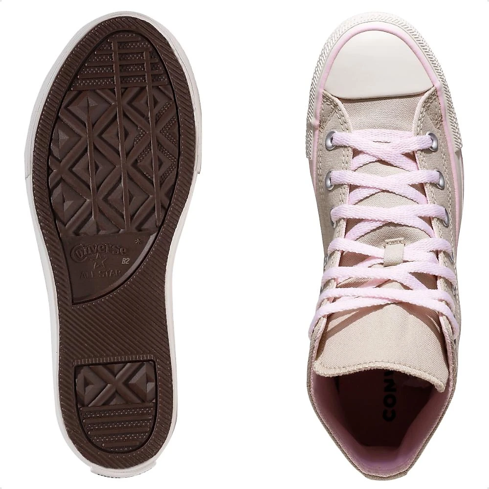 Tênis Converse Chuck Taylor All Star Canvas+1 Cano Alto Feminino Bege / Rosa - 34