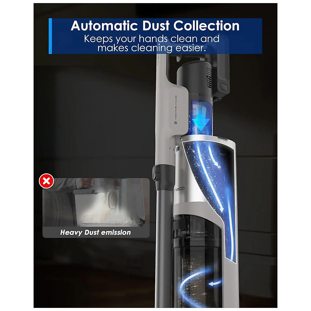 Aspirador Sem Fio Tineco Pure ONE Station 5 Pro Cinza 200AW ZeroTangle Autolimpeza 100 Minutos PURE ONE STATION 5 PRO 25.