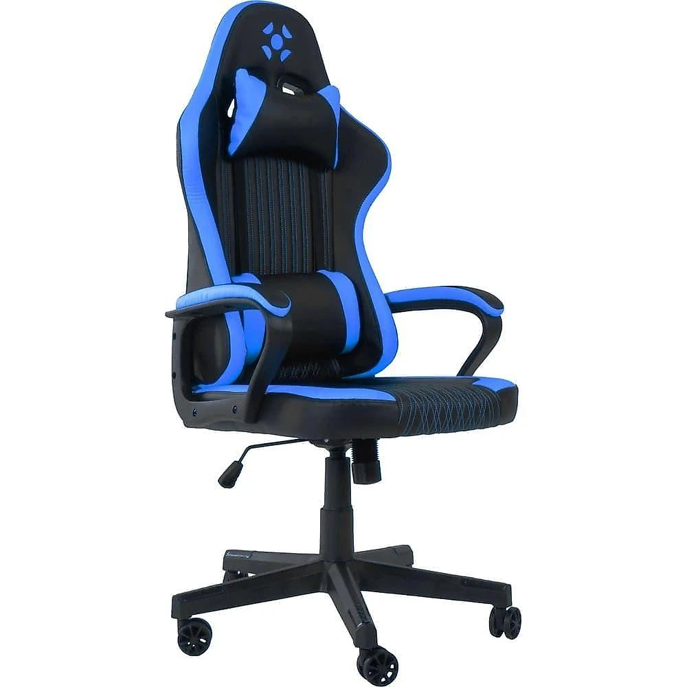Cadeira Gamer Vickers Poliuretano Sintético Preta e Azul Fortrek com Almofada Lombar