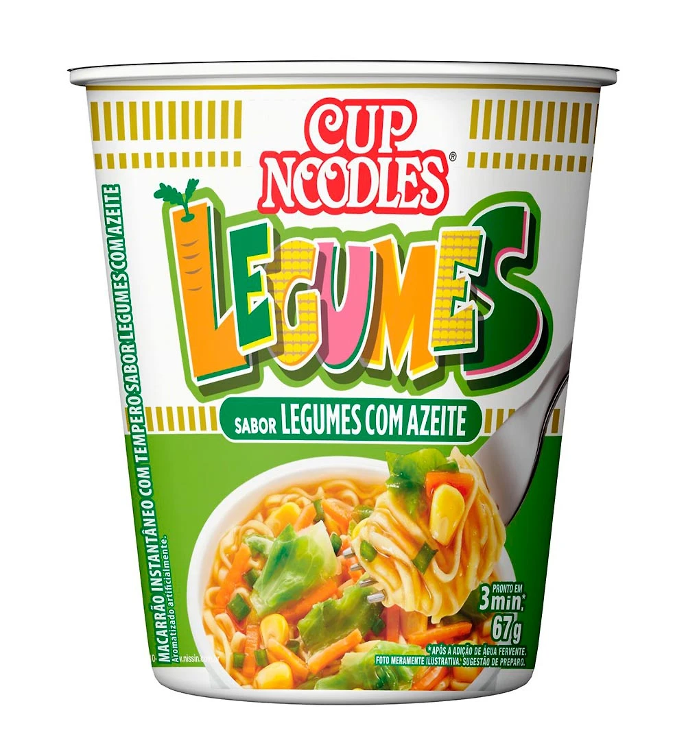 Macarrão Instantâneo Cup Noodles Sabor Legumes com Azeite com 67g