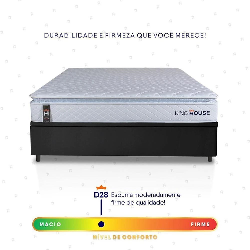 Cama Box Baú Luanda Espuma D28 Casal 138x188 King House