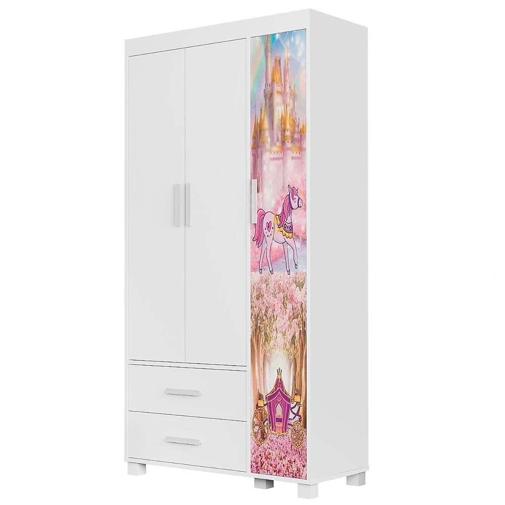 Quarto Infantil 3 Peças Com Mini Cama Carruagem Rosa Z53 - Mpozenato