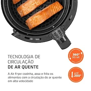 Miniatura Fritadeira Elétrica Sem Óleo Air Fryer Mondial AF35-BF MK NE 1500W 3,5 Litros - Preta 110V