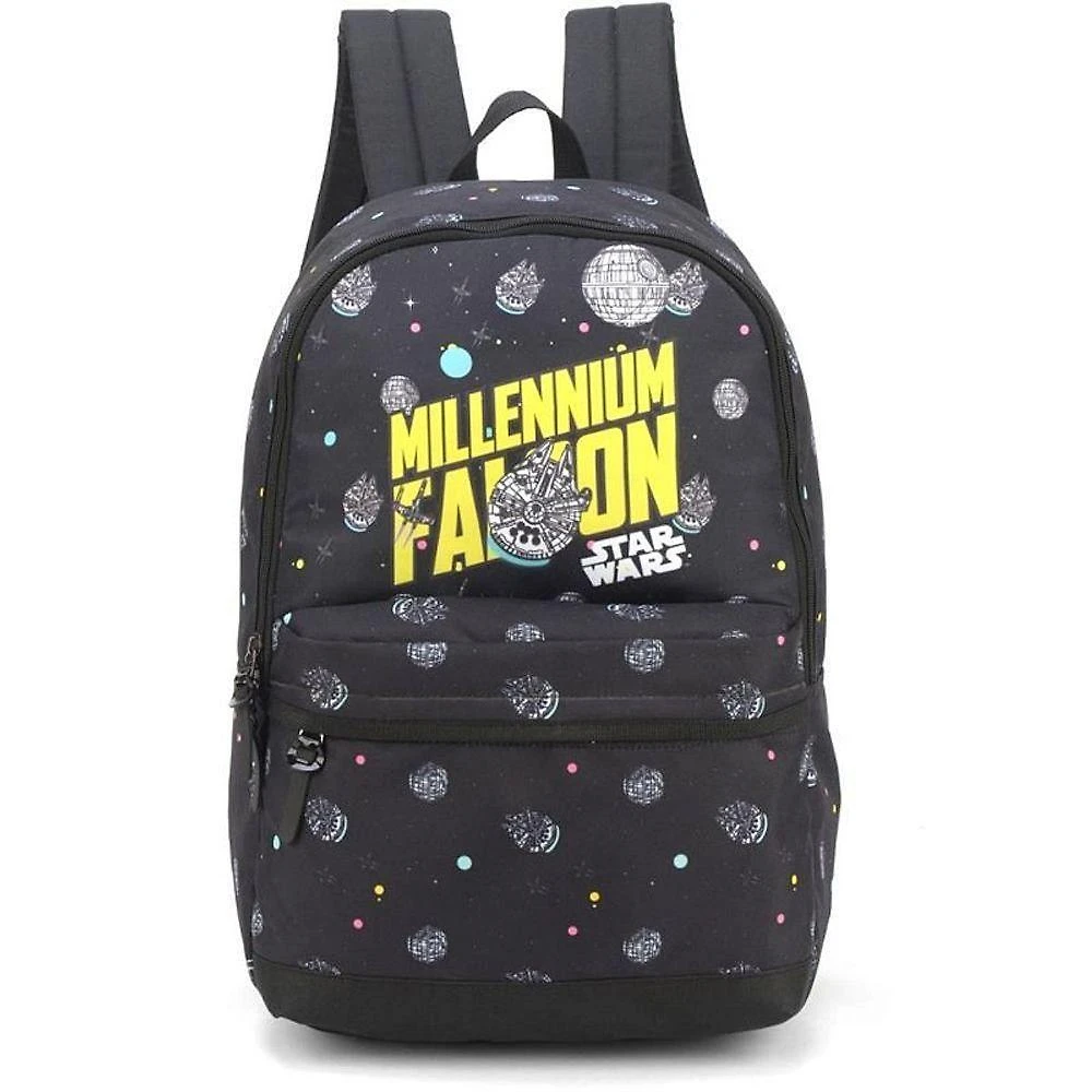 Mochila Luxcel Star Wars Grande Poliéster Preta Infantil