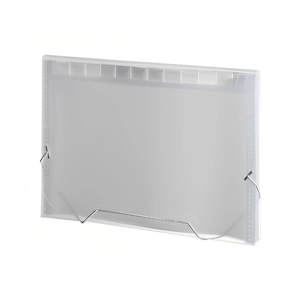 Pasta Sanfonada Pop em Plástico A4 Transparente 12 Divisórias Plascony