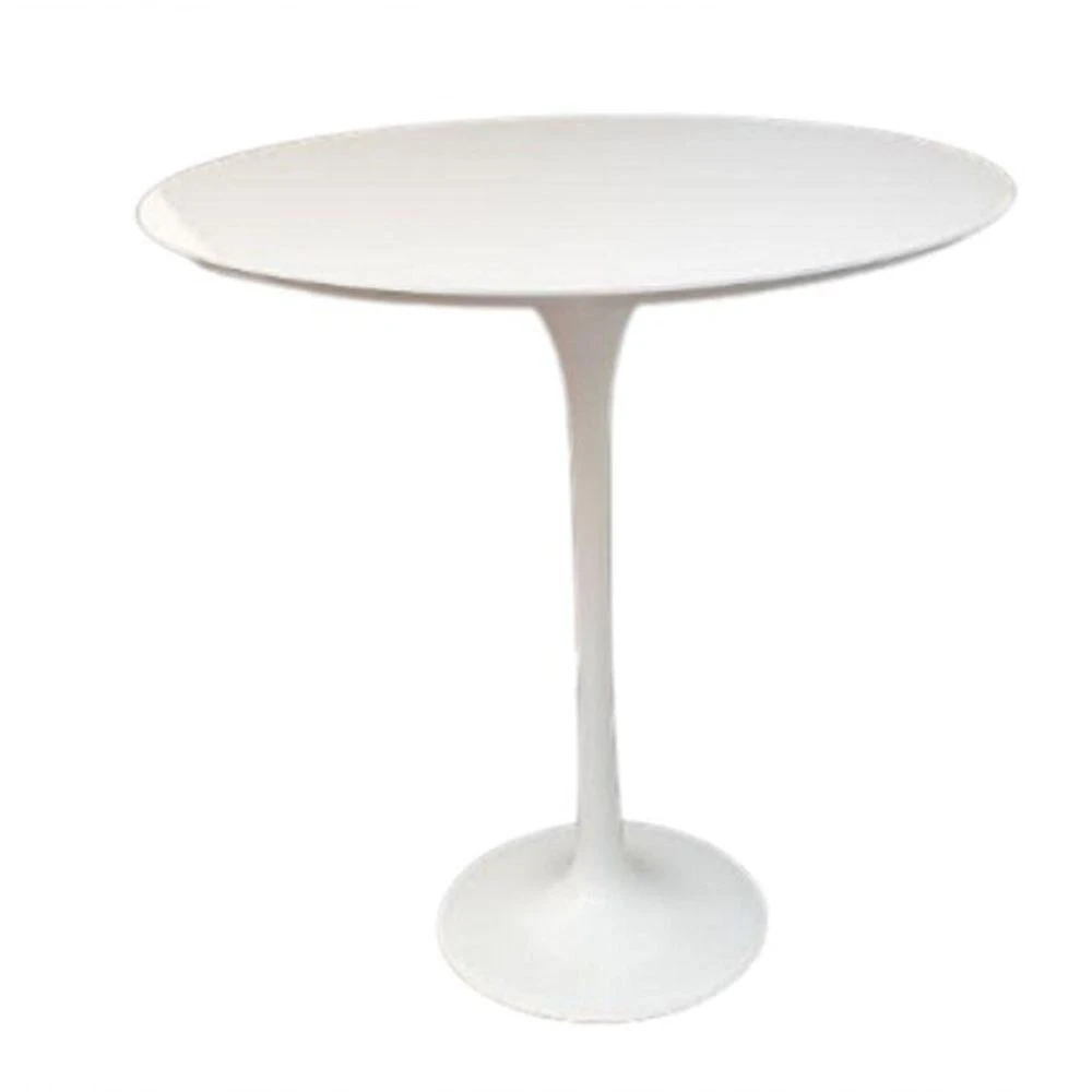Mesa Lateral Tulipa Saarinen Redonda 51 Cm Laqueada Cor Branco