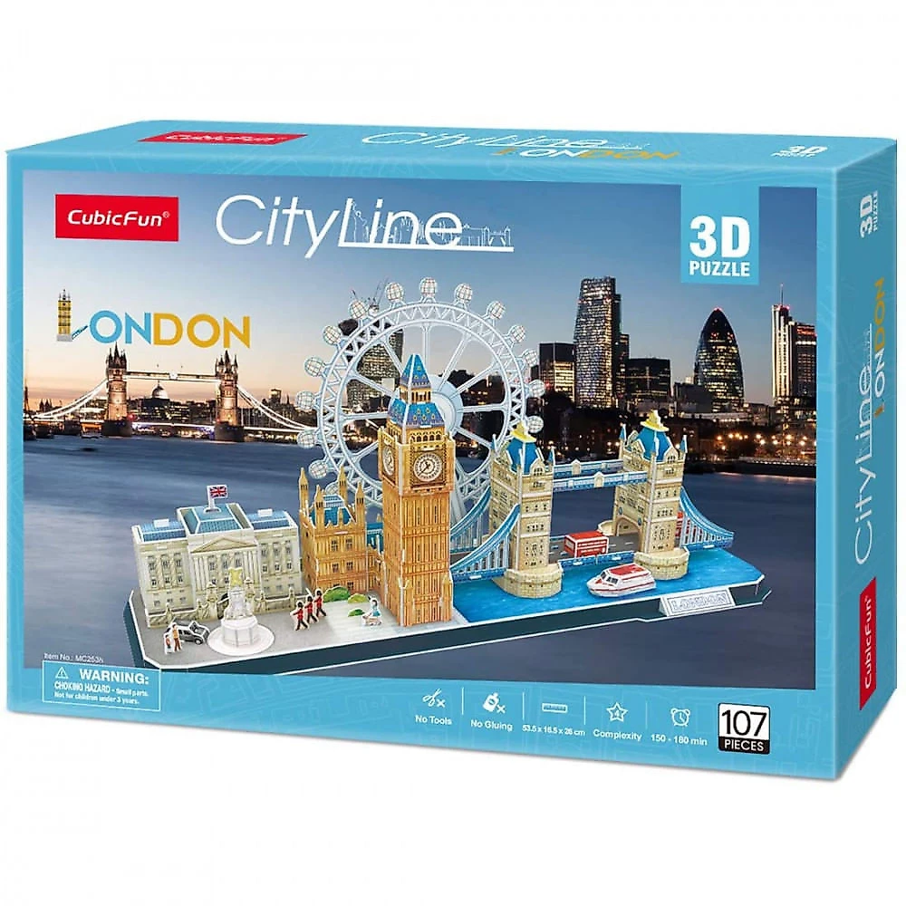 CubicFun Quebra Cabeças 3D Arquitetura Londres para Crianças e Adultos 107 Peças