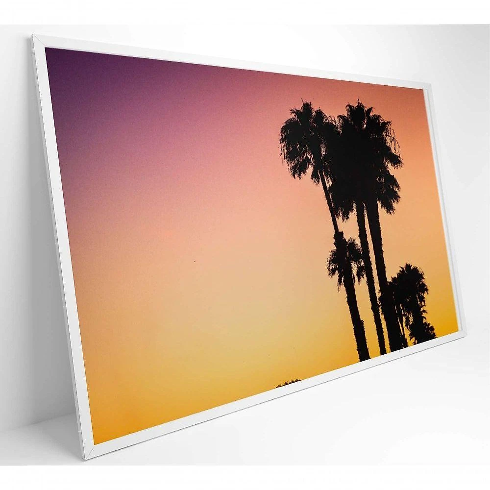 Quadro Fim De Tarde Palmeiras 90x60 Cm Tecido Canvas