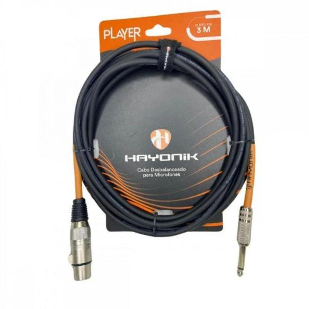 Cabo Para Microfone Player Xlr(f) X P10 3m Preto Hayonik