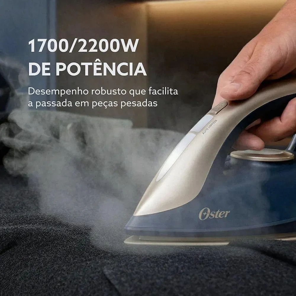 Ferro de Passar a Vapor Oster Steam Generator Diamond Ceramic 1700W Cerâmica Azul 110V