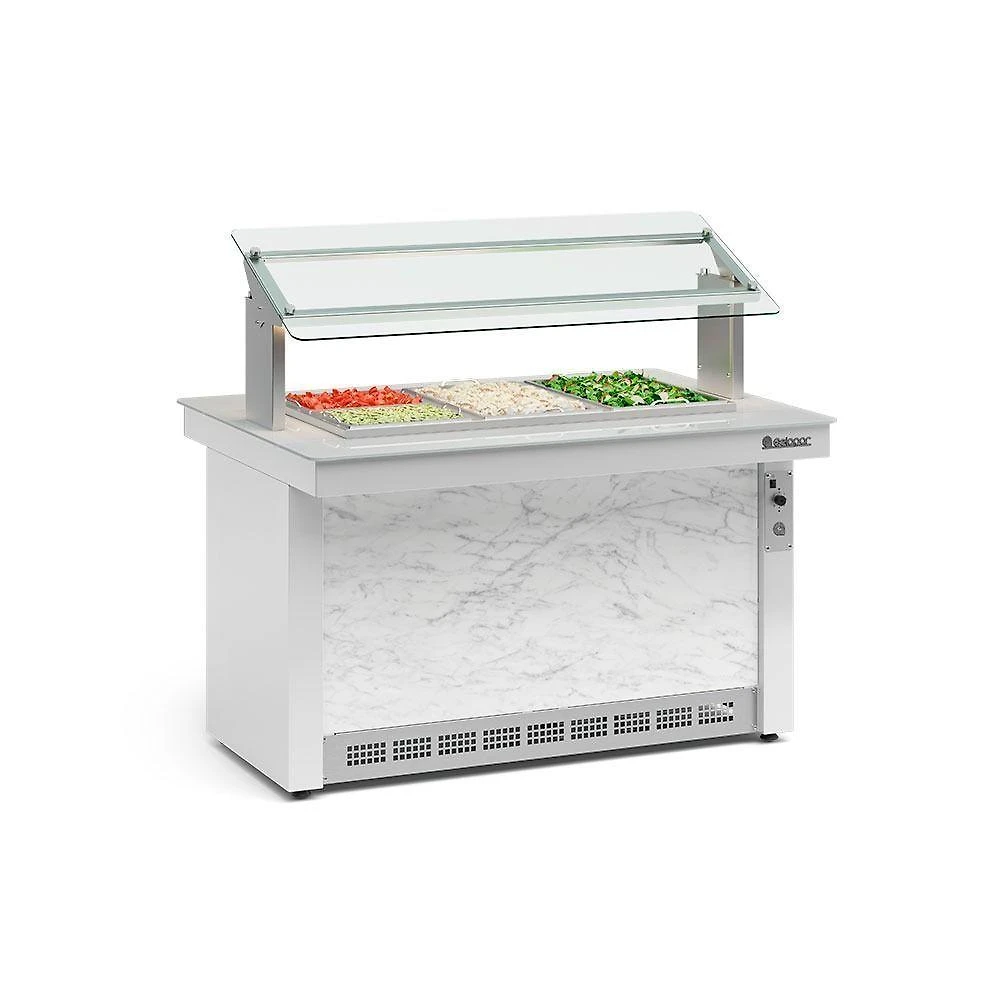 Buffet Refrigerado Gelopar GBRF140 660L sem Porta Branco e Mármore 220V