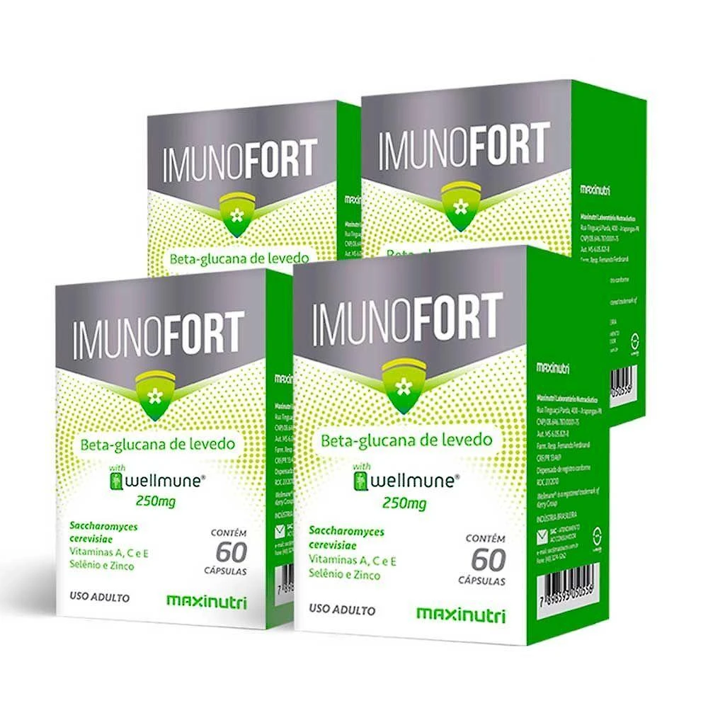Miniatura Kit 04 Imunofort Wellmune Vitaminas 250mg Maxinutri 60 Cap