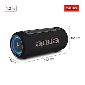 Caixa de Som Portátil Aiwa Speaker AWS-SP-04-LB 40W Bluetooth IPX5 LED Color Lights