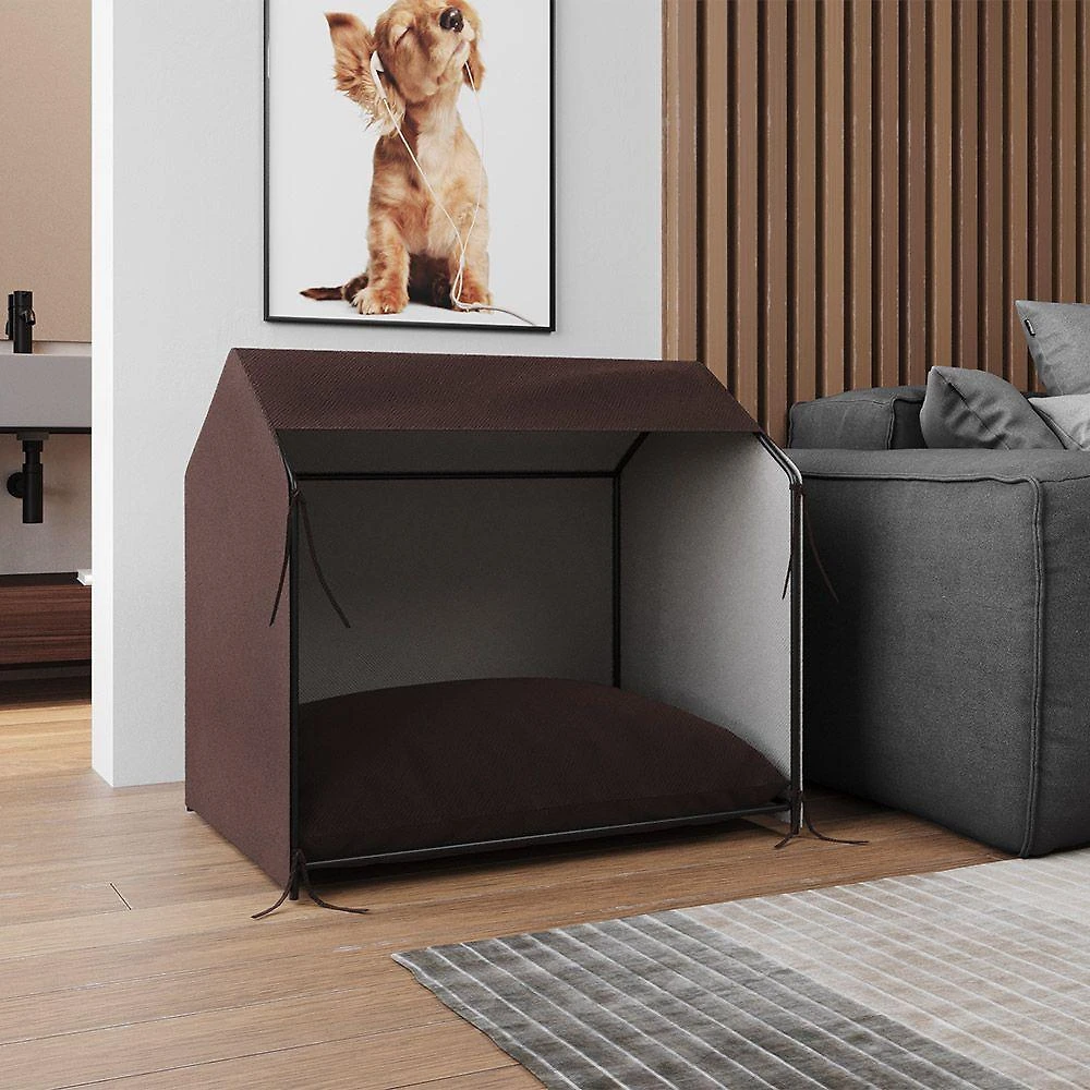 Casinha Pet Tati Para Cachorro Raças Pequenas Abrigo Confortável Para Dormir No Dia A Dia - Marrom