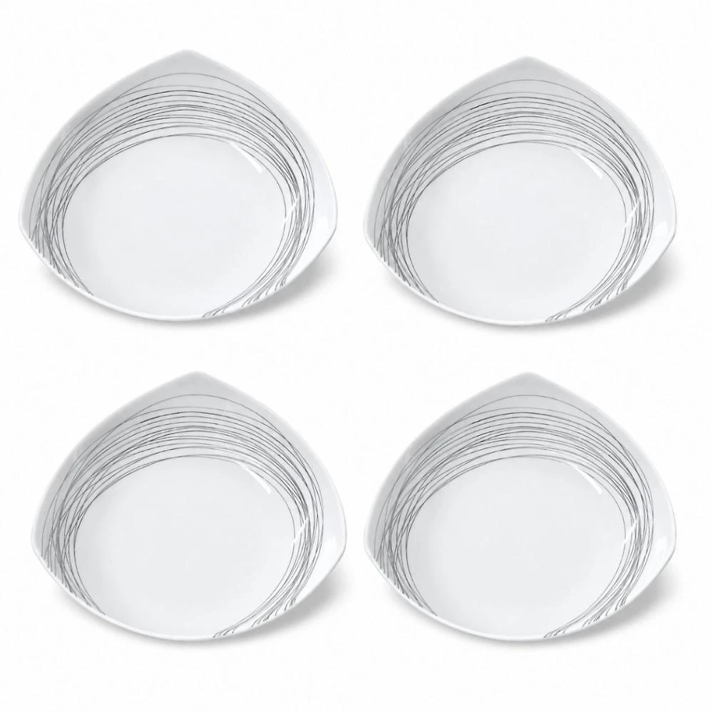 Jogo de Bowls Mini Multiuso Fili Platino 95FPL5776N Tigela Porcelana Italiana Branco Bugatti