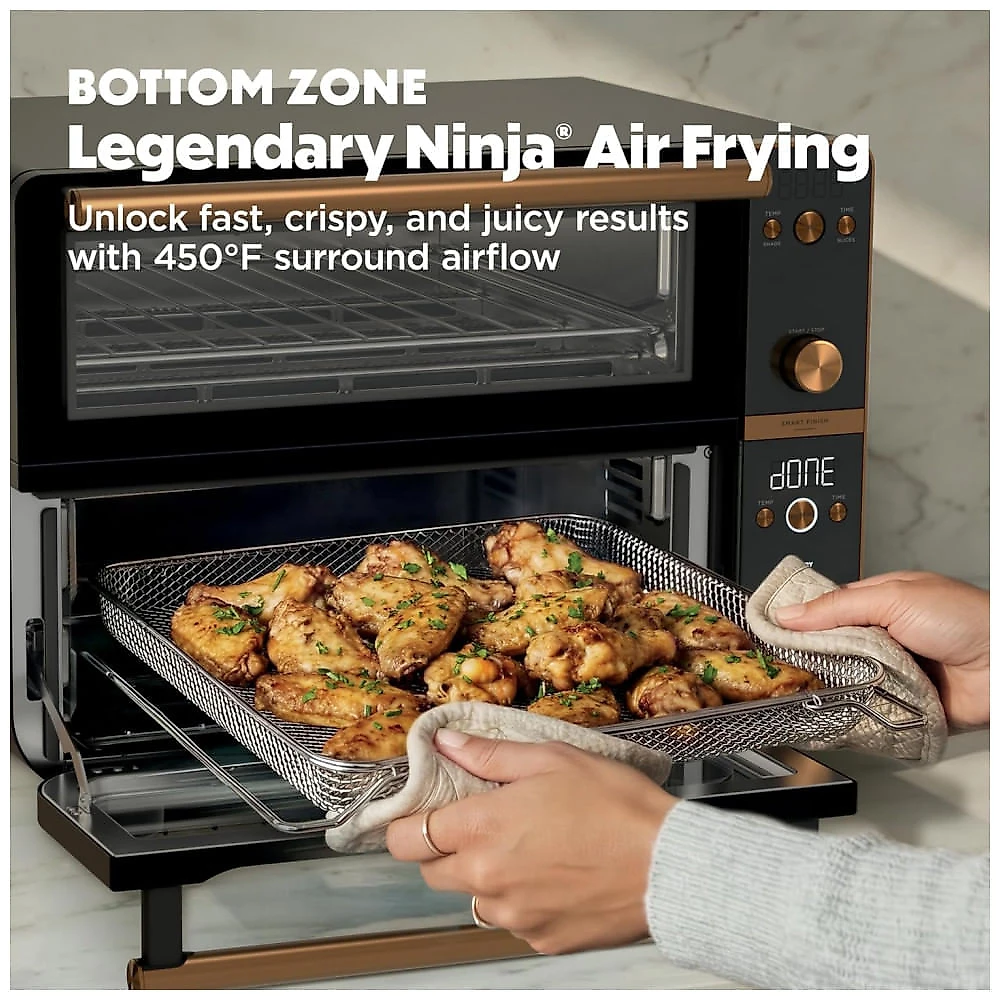 Forno de Bancada Ninja DCT801BK Zona Dupla 12-em-1 Finalização Sincronizada Ônix 1800W