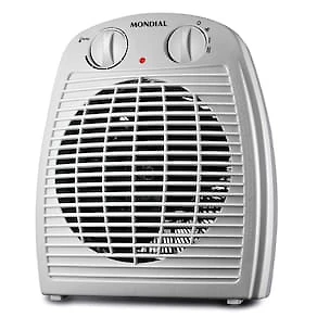 Miniatura Aquecedor de Ambiente Mondial A-08 com Controle de Temperatura - Cinza 110V