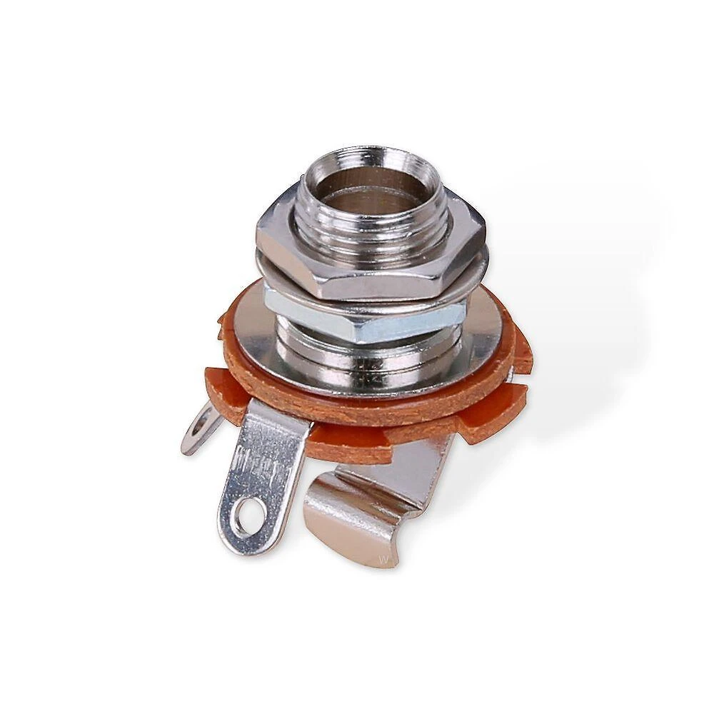 Kit 6 Jacks de Conexão Mono MJ2-NI Niquelados para Guitarra e Baixo Prata Spirit