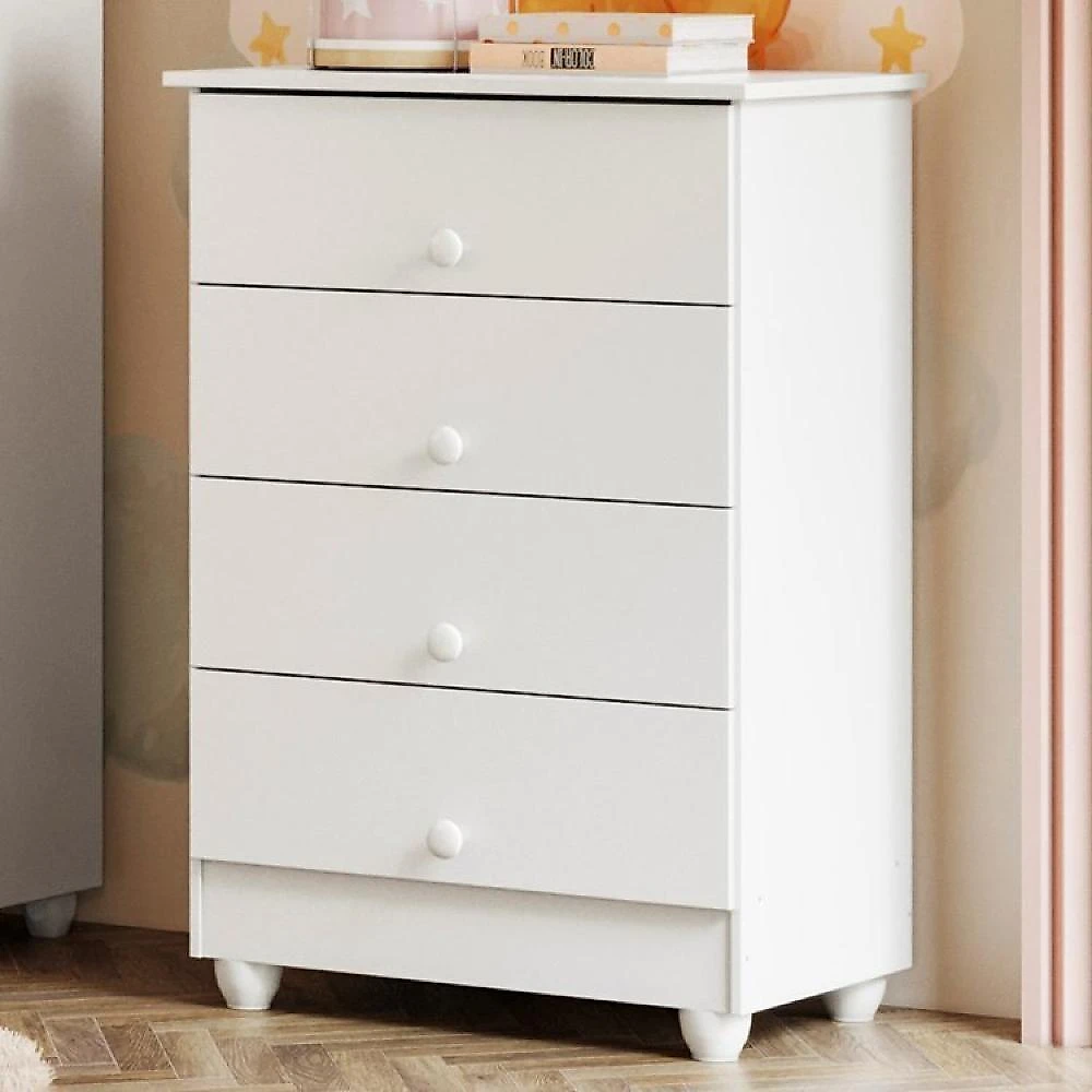 Quarto de Bebê com Berço com Suporte 100% Mdf Life e Cômoda de Bebê 100% Mdf 4 Gavetas Soft Life Branco