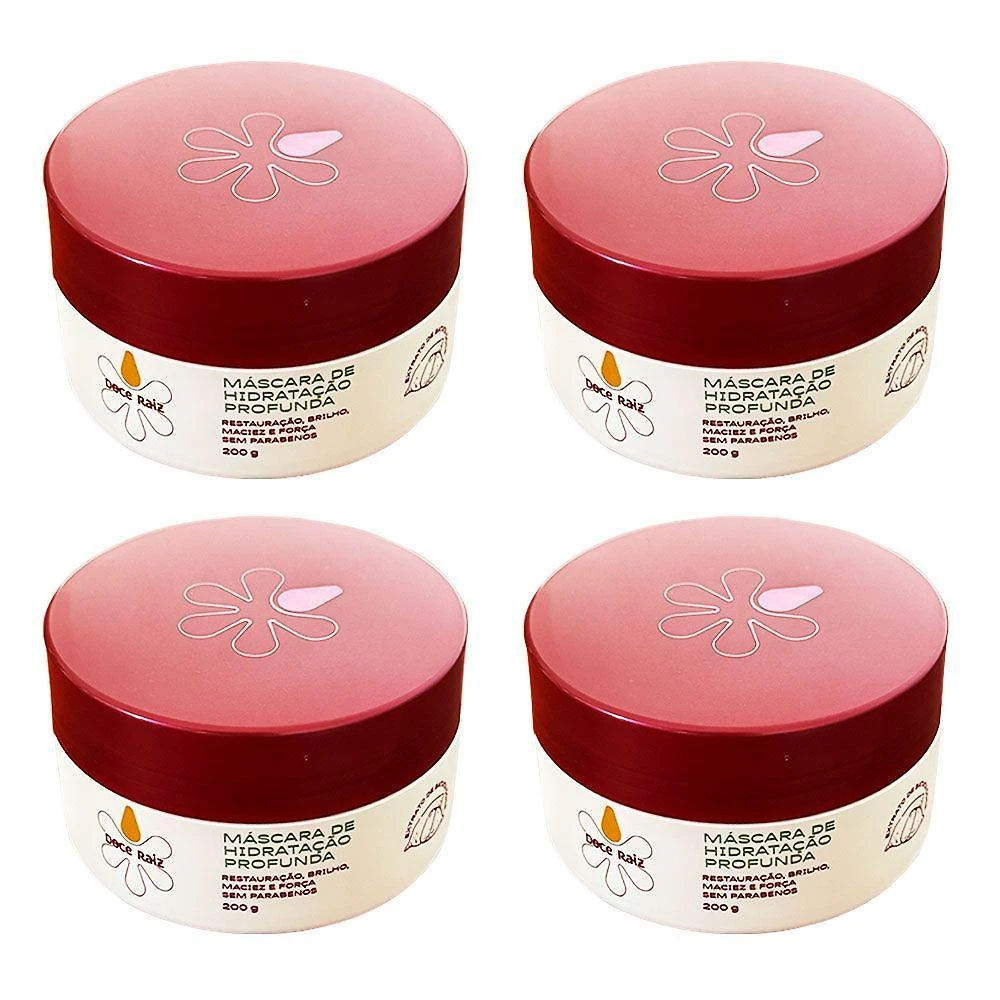 Kit 5 Mascara De Força E Brilho Doce Raiz 200g De Extrato De Batata Doce
